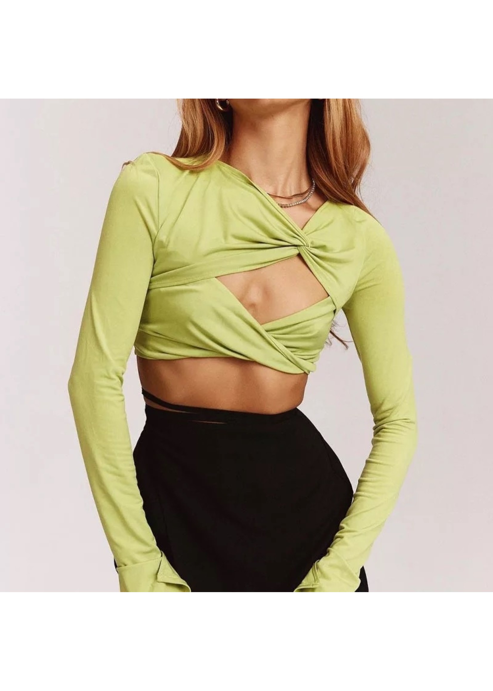 Long sleeve cut out crop top