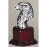 Marco 8.5" Nickel Plated Eagle Head on a Rosewood Base includes plate and engrav ing