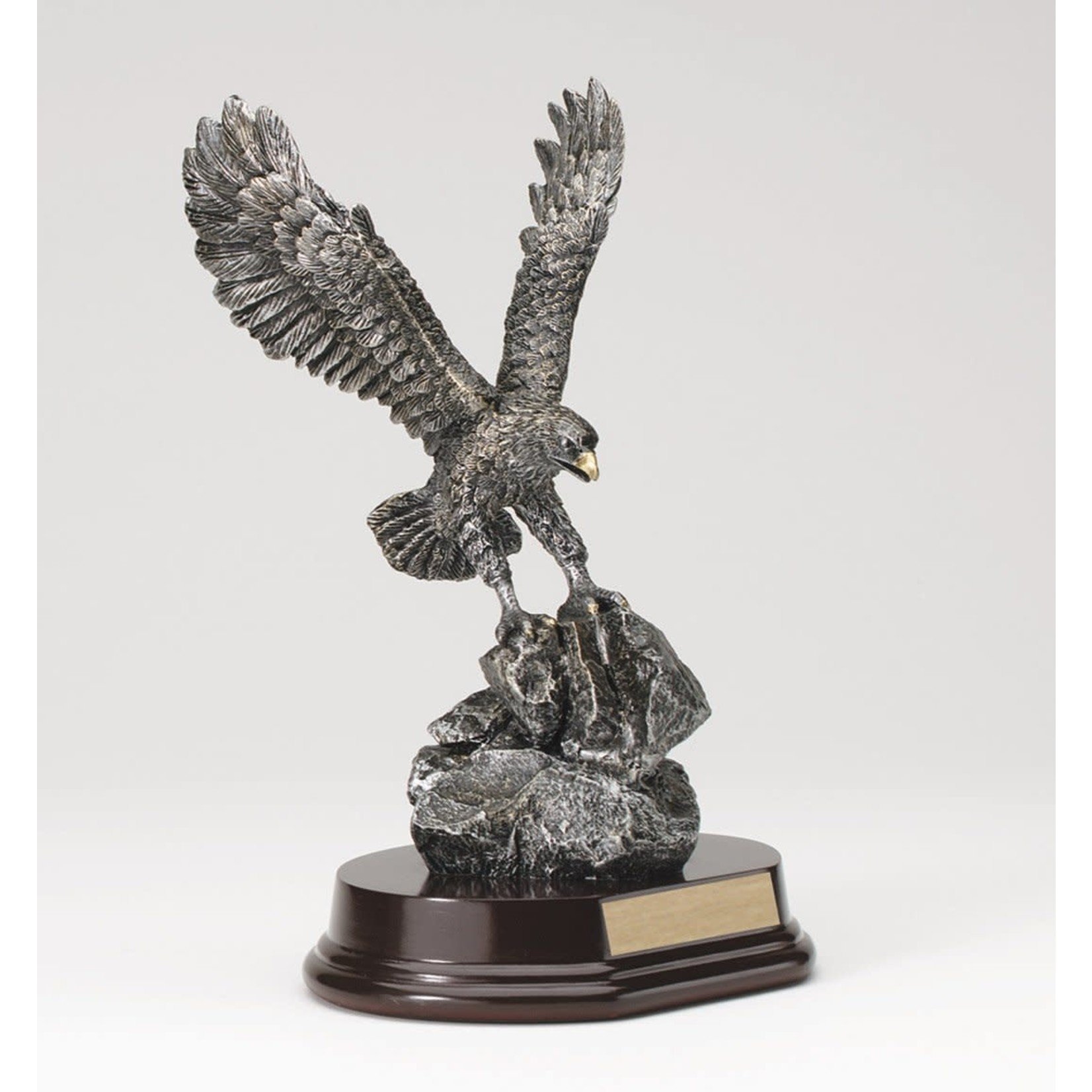 Marco 7" Eagle Landing on a  Rock  with Walnut Base