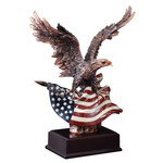 Marco 10-1/4"Eagle with U.S. Flag (full color) on Base includes engraving