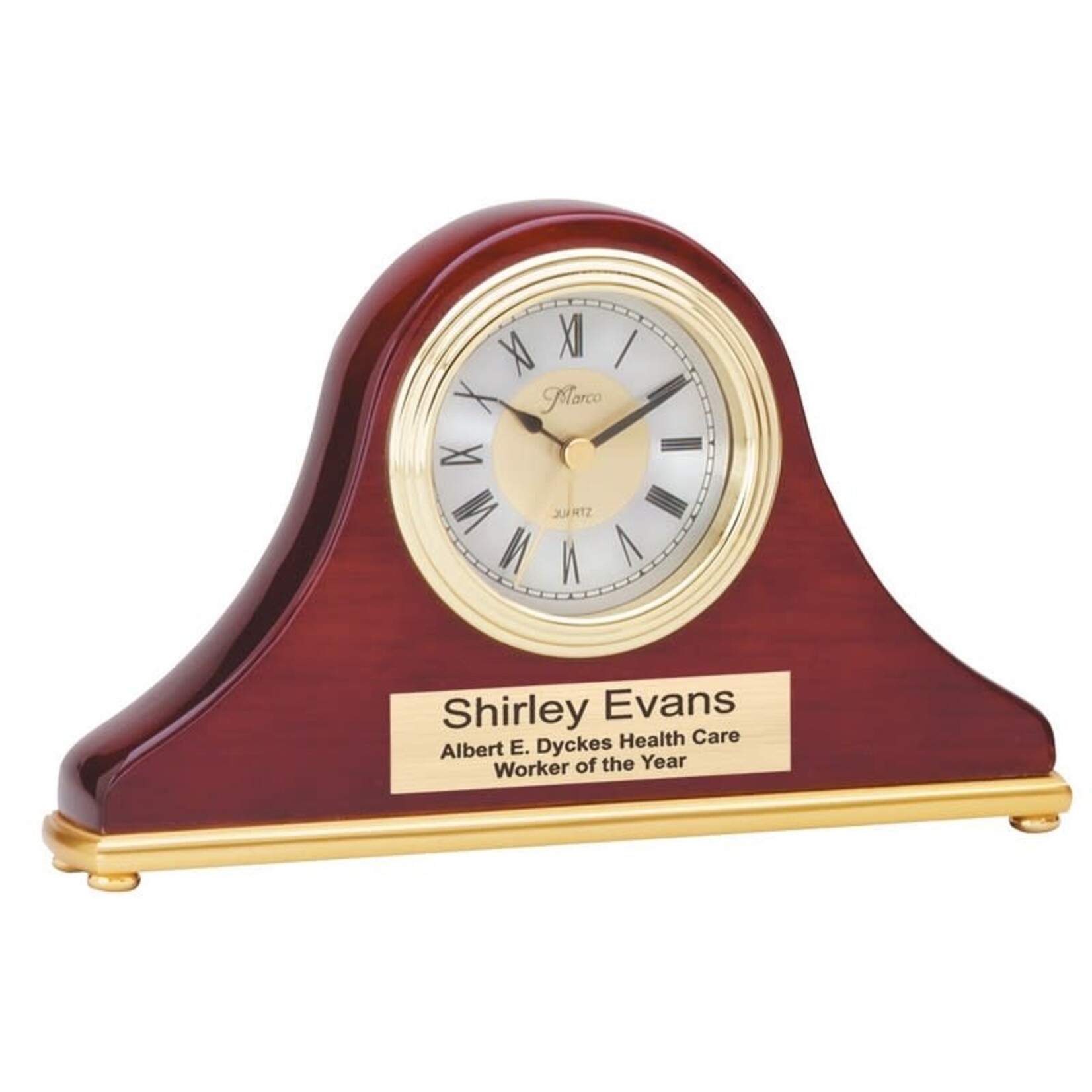 Marco Q004 Rosewood Hill Shaped Classic Dial Clock