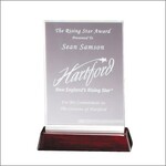 Marco CRY722  Crystal Award on Rosewood base includes engraving