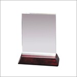 Marco CRY723 Crystal Award on rosewood base includes engraving