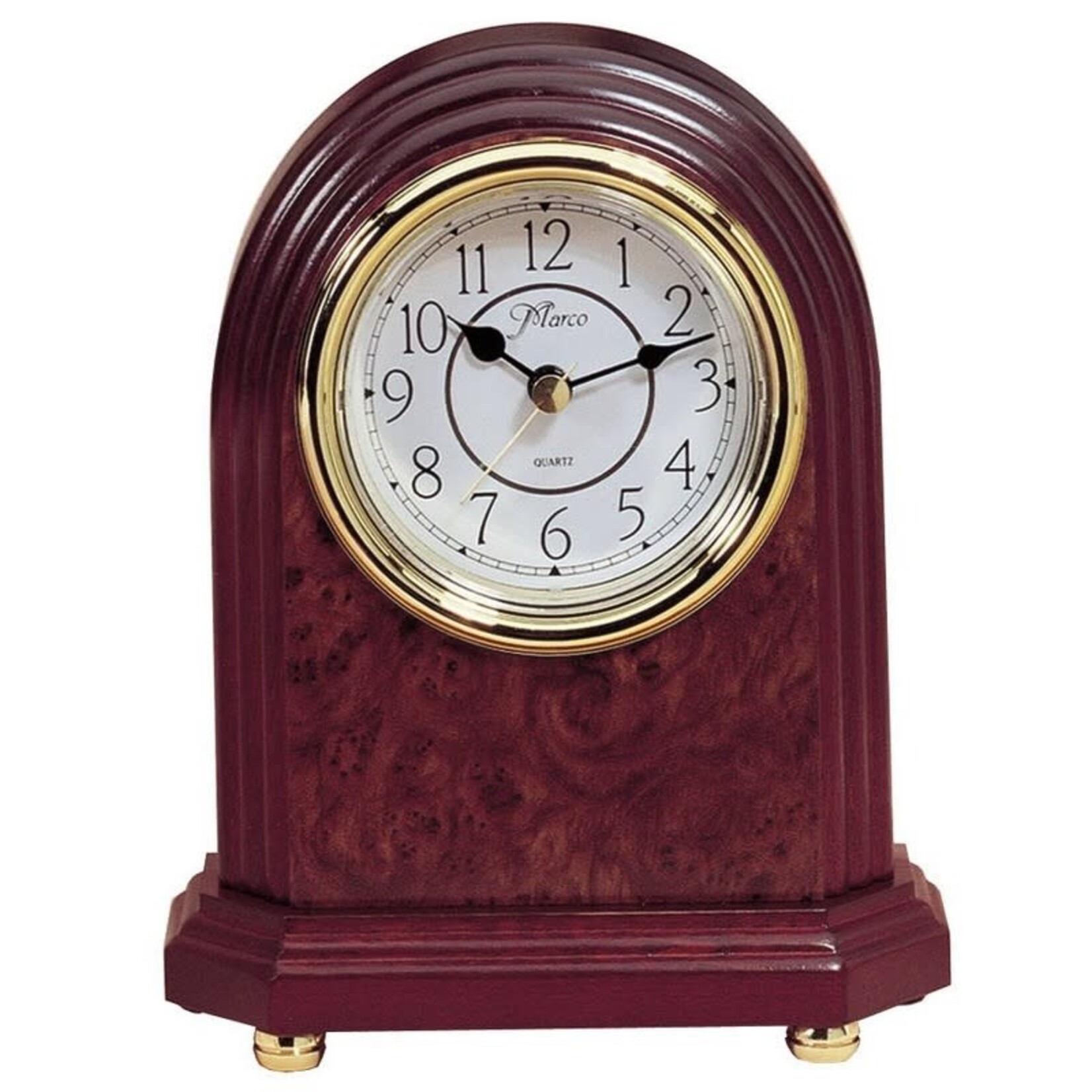 Marco MS2001-14 Rosewood Round Mantle Clock w/ engraving plate
