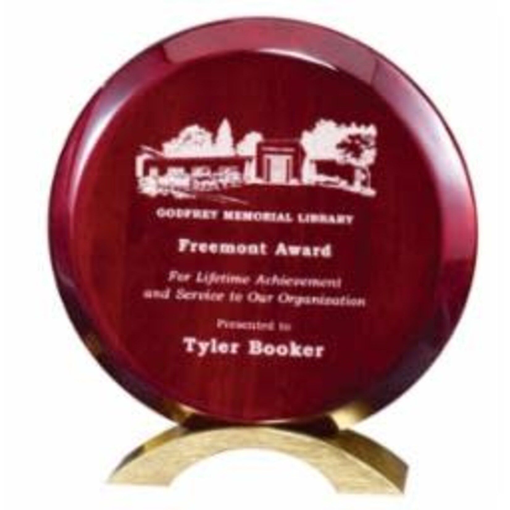 Marco RWS05 Rosewood Round Plaque includes engraving