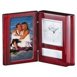 Marco RWS35 Rosewood Book w/ Clock on Right & Picture Slide on Left (3x5)