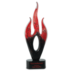 JDS Industries AGS15 RED & BLACK FLAME ART GLASS