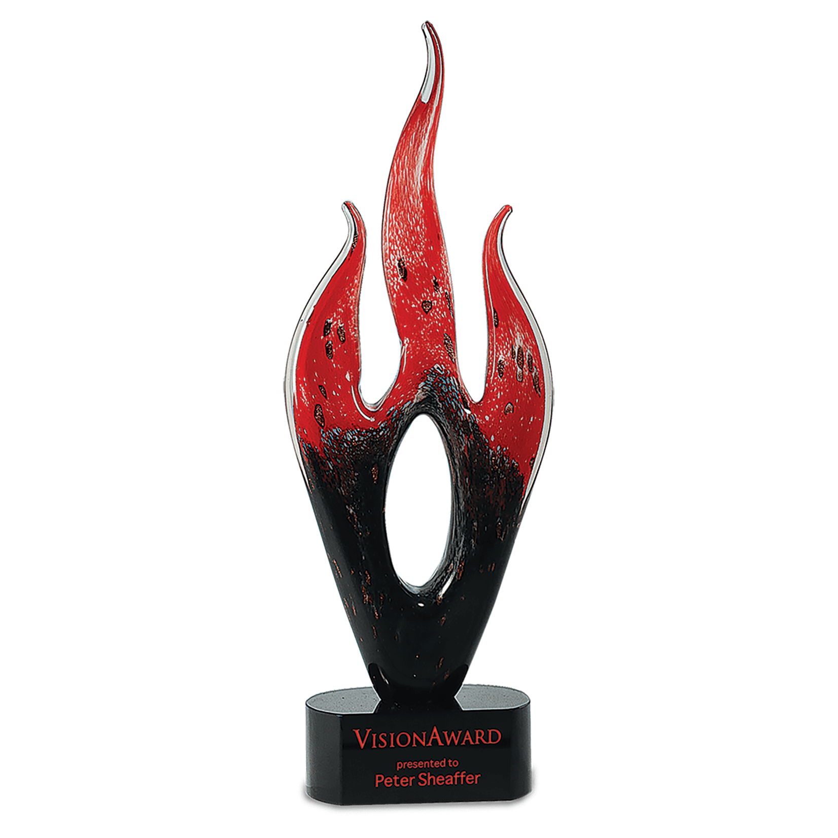 JDS Industries AGS15 RED & BLACK FLAME ART GLASS