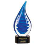 JDS Industries AGS27 BLUETWIST RAINDROP ART GLASS