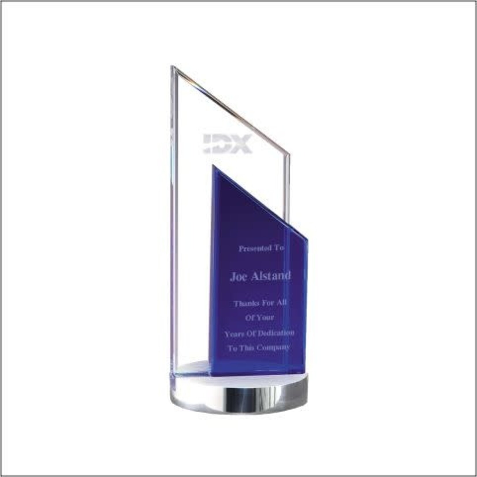 Marco Clear and Blue Glass w/ Metal Base