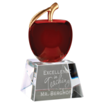 JDS Industries CRY1554 Crystal Apple includes engraving