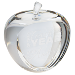 JDS Industries CRY1594 Crystal Apple w/ engraving