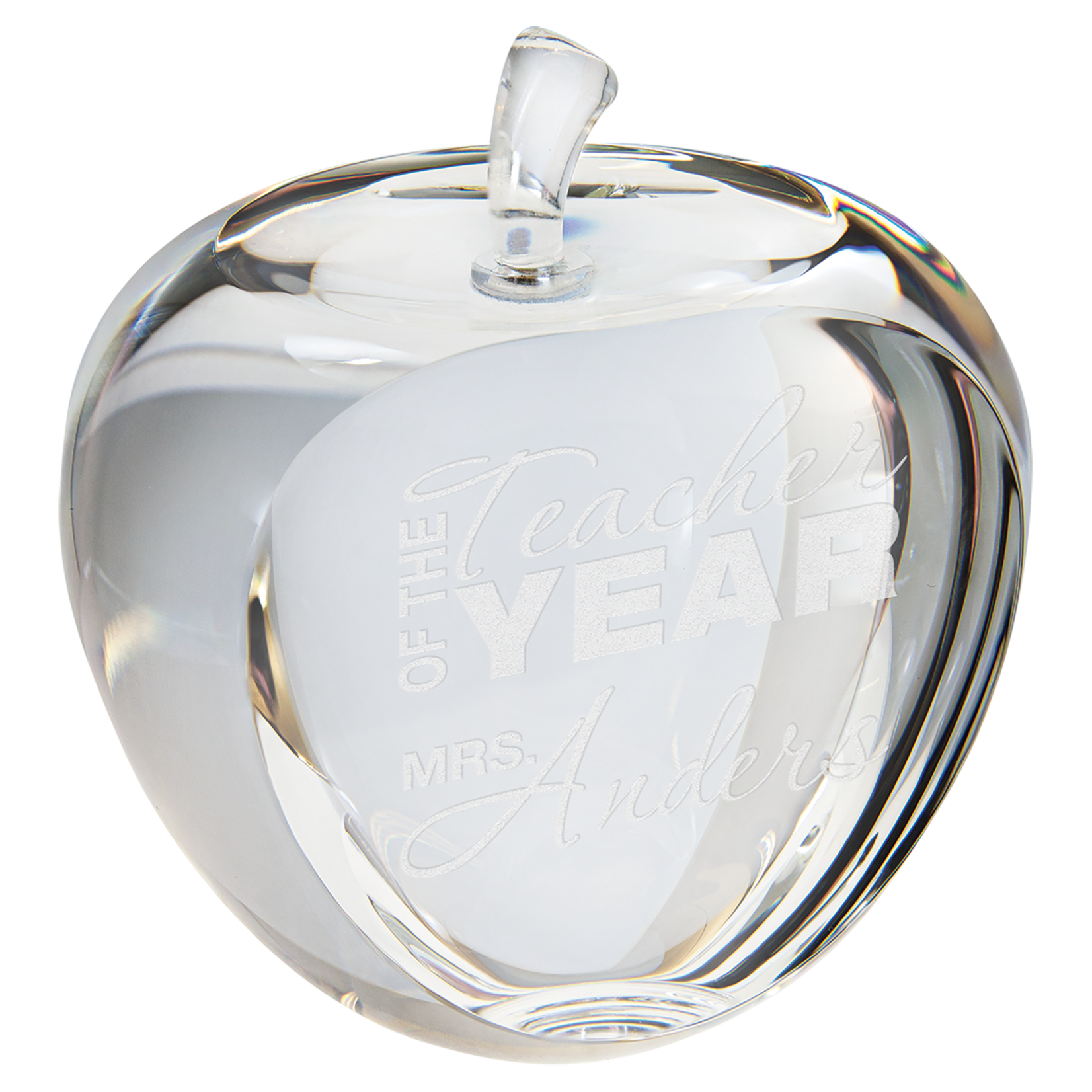 JDS Industries CRY1594 Crystal Apple w/ engraving