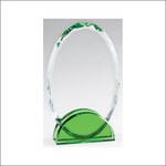 Marco CRY474 Green Glass Award 6 1/4" includes engraving