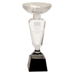 JDS Industries CRY6302L 12" crystal cup w/black pedestal includes engraving