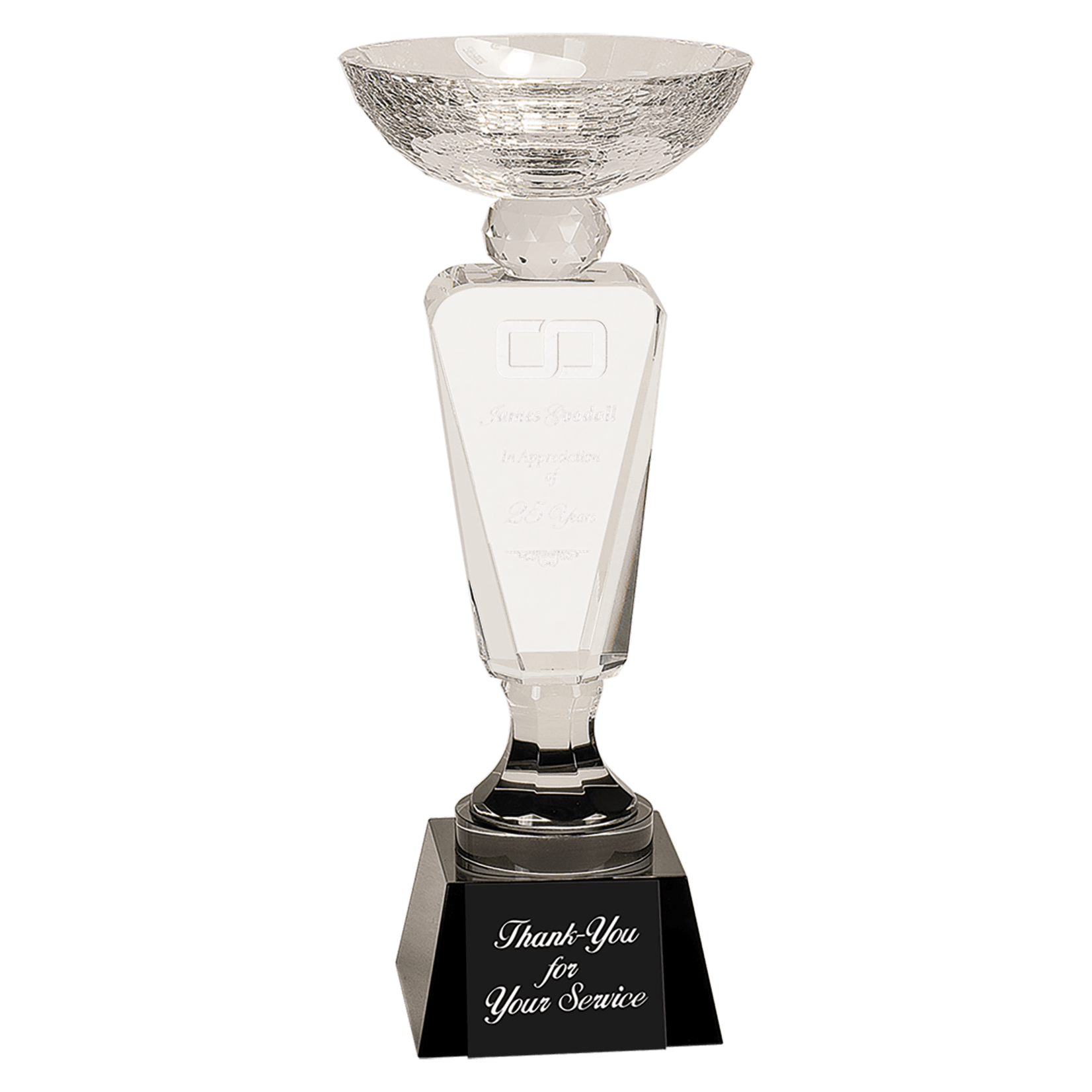 JDS Industries CRY6302M 11" Crystal Cup w/ black base includes engraving