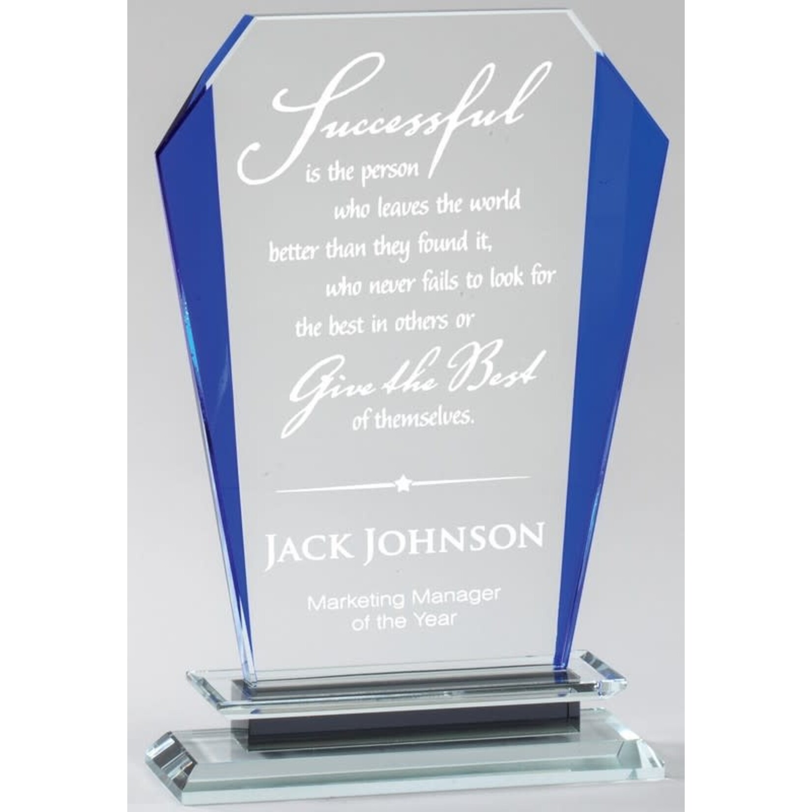 Marco CRY647 Crystal Blue Award