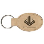 JDS Industries GFT175 Circular leather key tag in light brown includes engraving