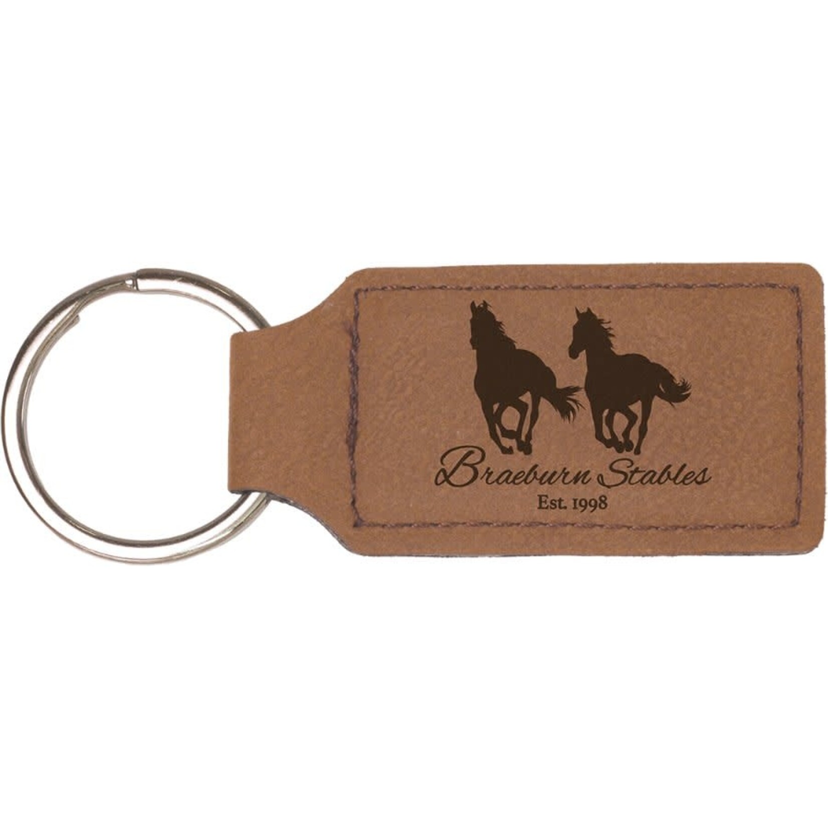 JDS Industries GFT178 Square key tag in dark brown leather includes engraving