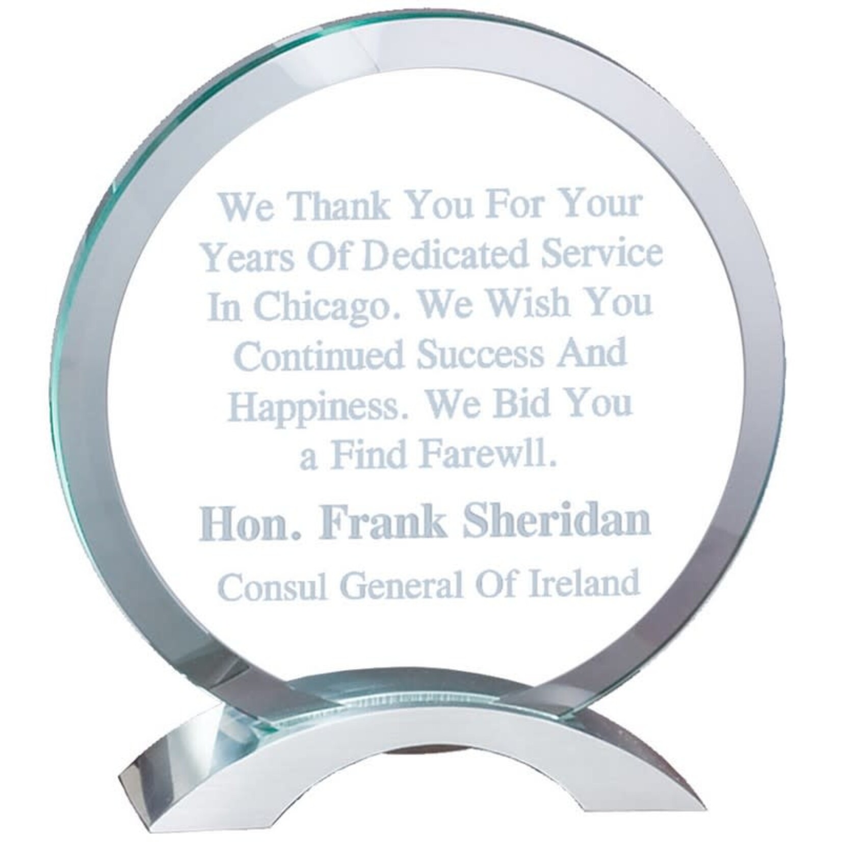 Marco GL94  6.5x7 ROUND GLASS AWARD w/eng