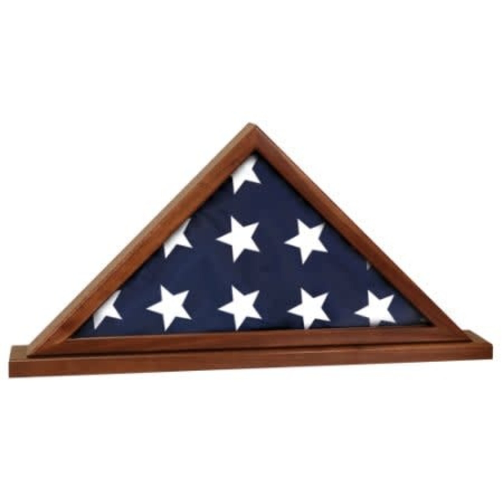 AWARD SHOP Flag Case 5x9 Flag not included Mahogany w/engraving plate