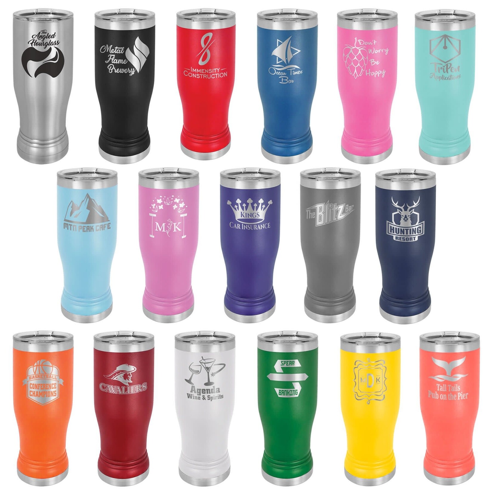 JDS Industries 14 oz Pilsner Tumbler w/ engraving avail in asst colors