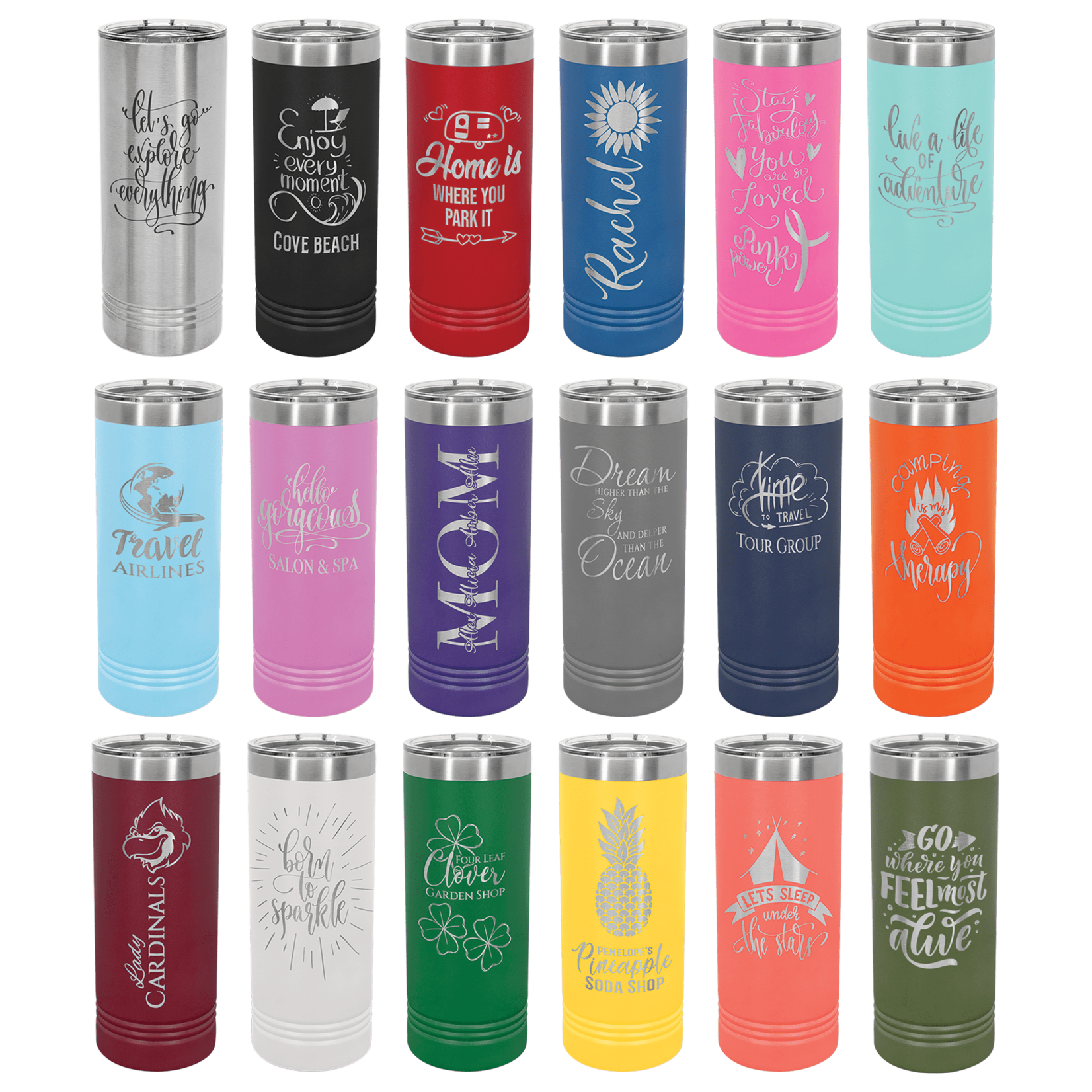 JDS Industries 22 oz Skinny Tumbler w/ eng avail in asst colors