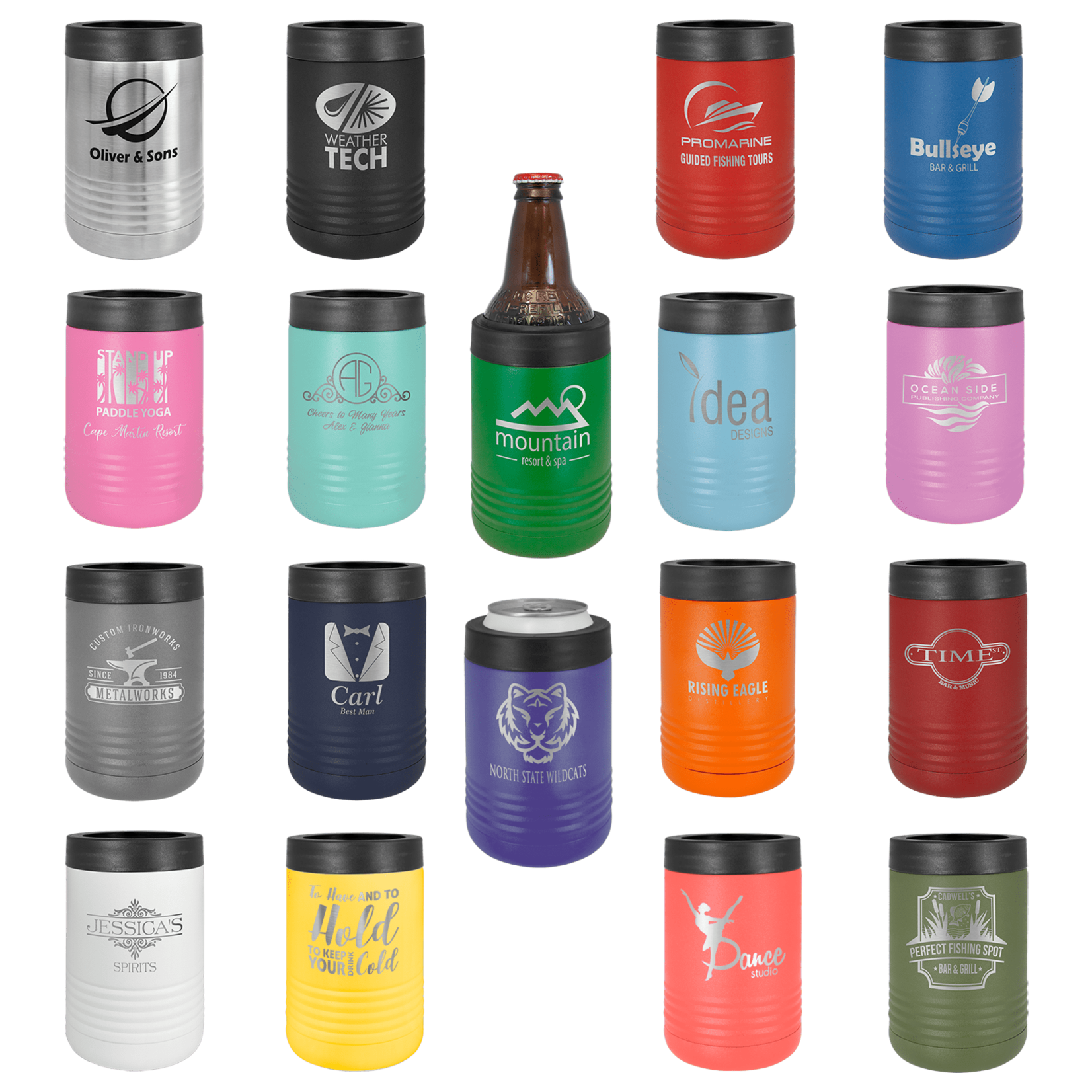 JDS Industries Beverage Holder Insulated w/ engraving asst color