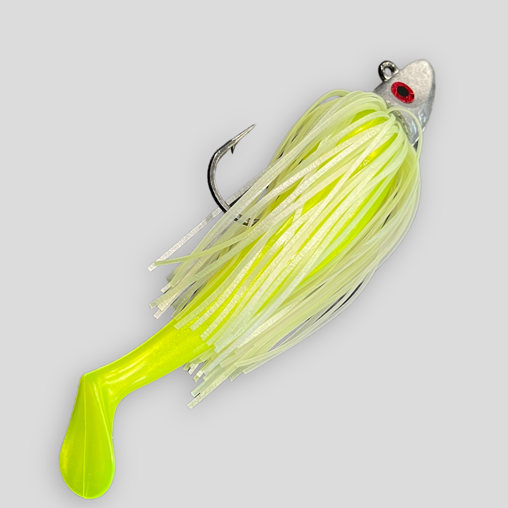 thumbnail interactive-video image 1 of Al Gags Whip It Fish Pearl White 6.3oz – 1 Head / 2 Tails, Fishing Lure 1 of 5