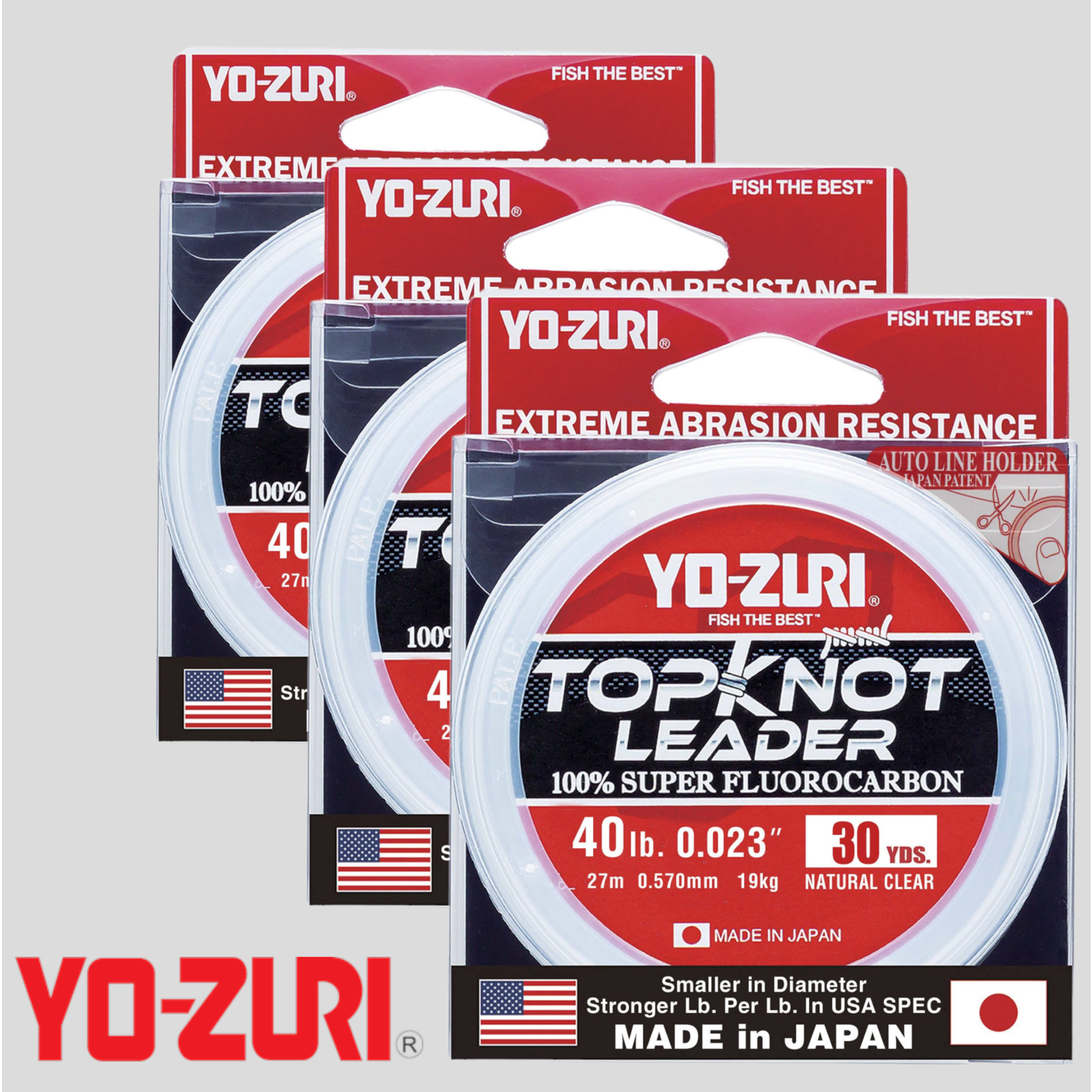 YO-ZURI TOPKNOT LEADER 100lb 30 Yds. 100% Super Fluorocarbon