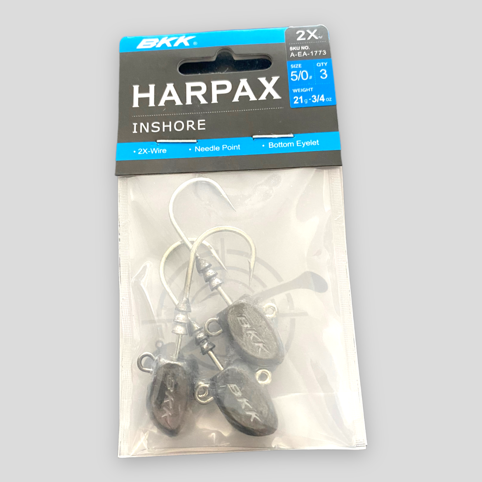 BKK Hooks Harpax Inshore Jighead, 5/0#, 21G, 4pk 