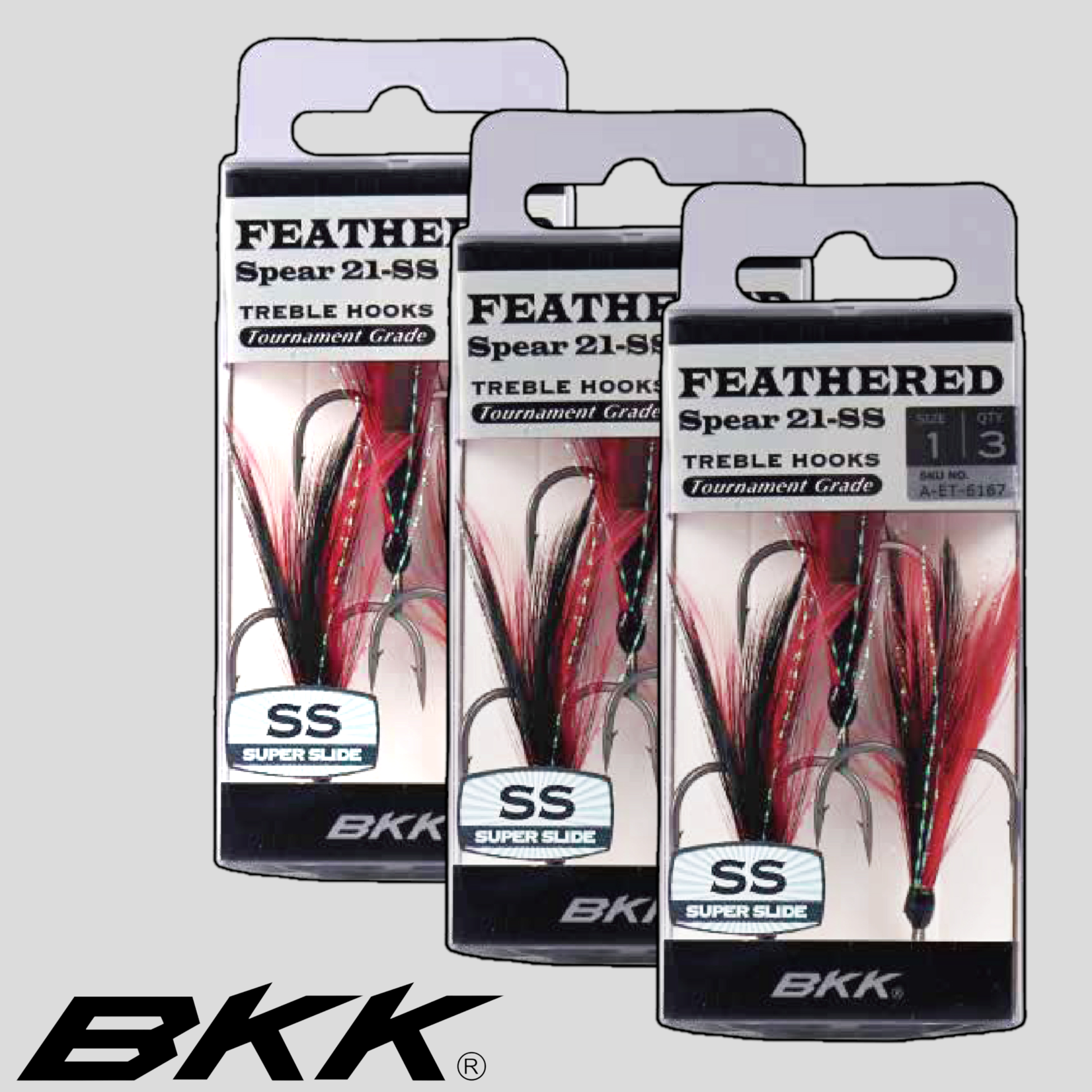 BKK Fishing Hooks - Spear-21 SS Treble Hooks 