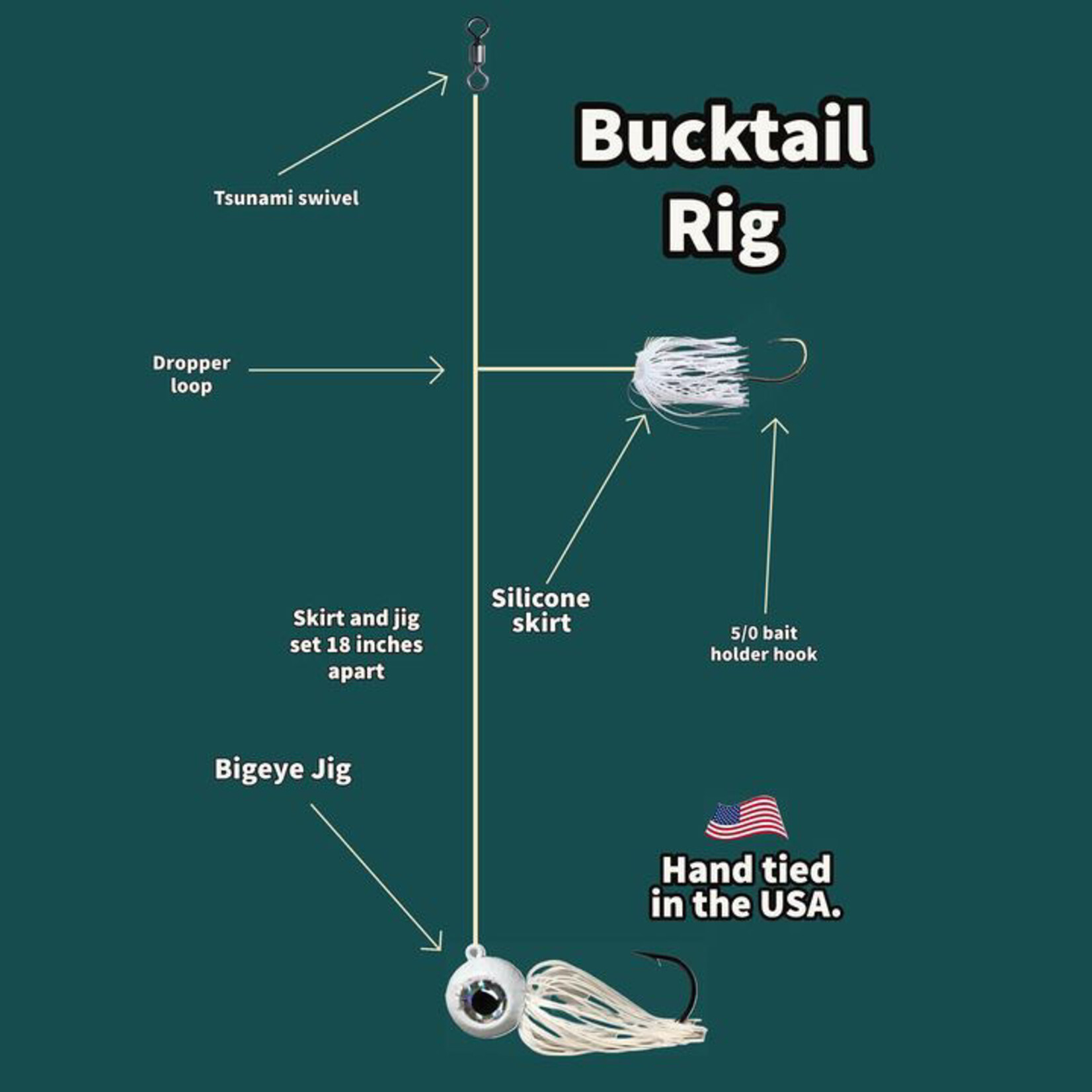 Charlie's Bucktails Charlies Bucktail Custom Big Eye Rig