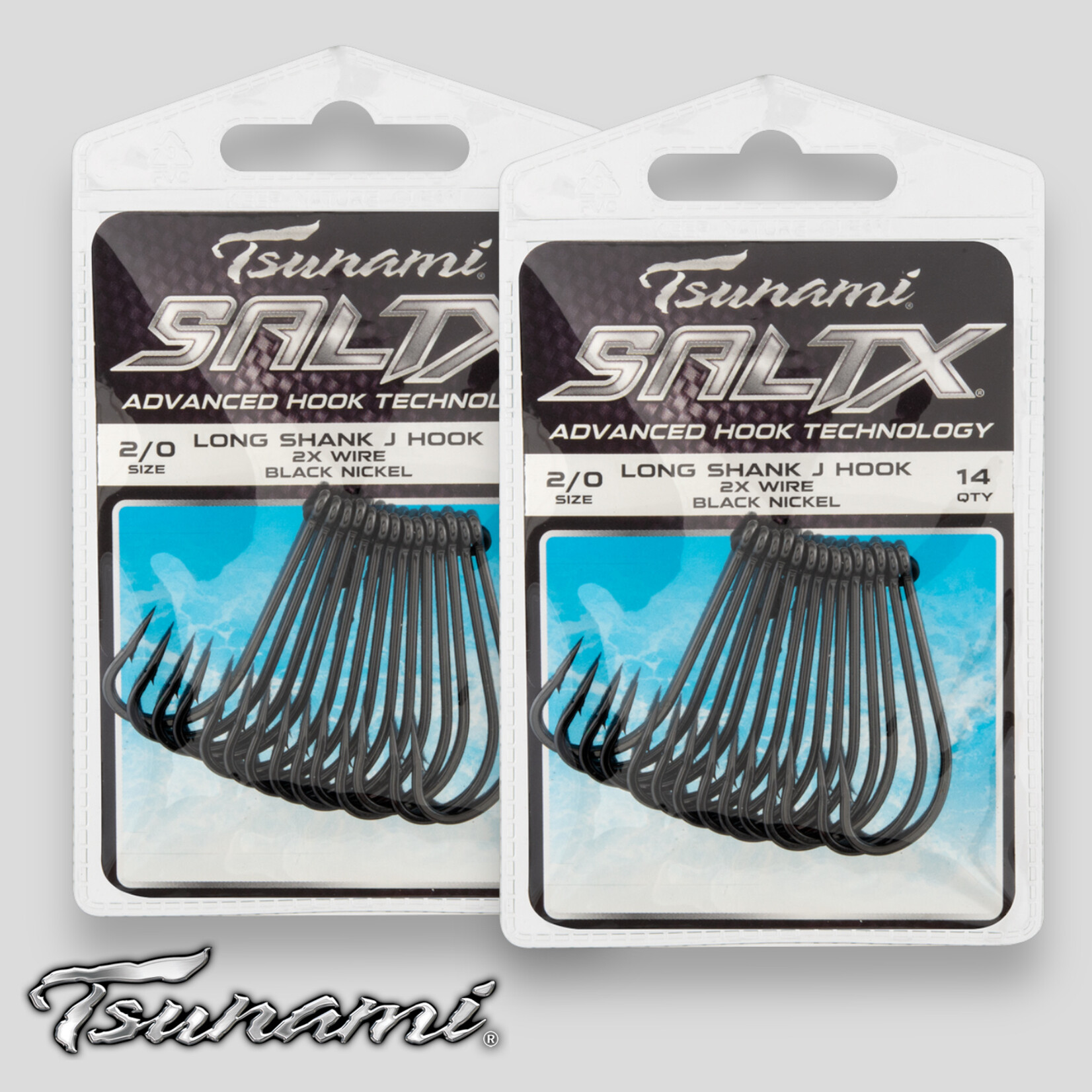 Tsunami SaltX Long Shank J Hook - Tyalure Tackle