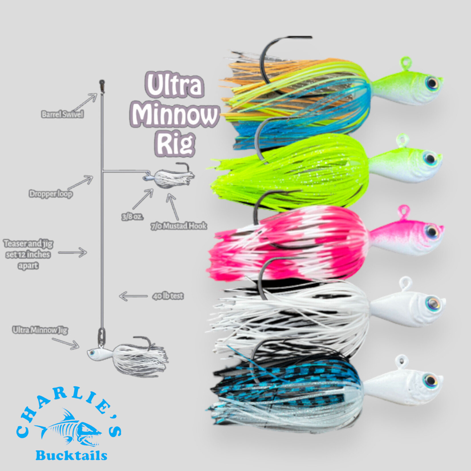 Charlie's Bucktails Charlies Bucktail Custom Ultra Minnow Rig