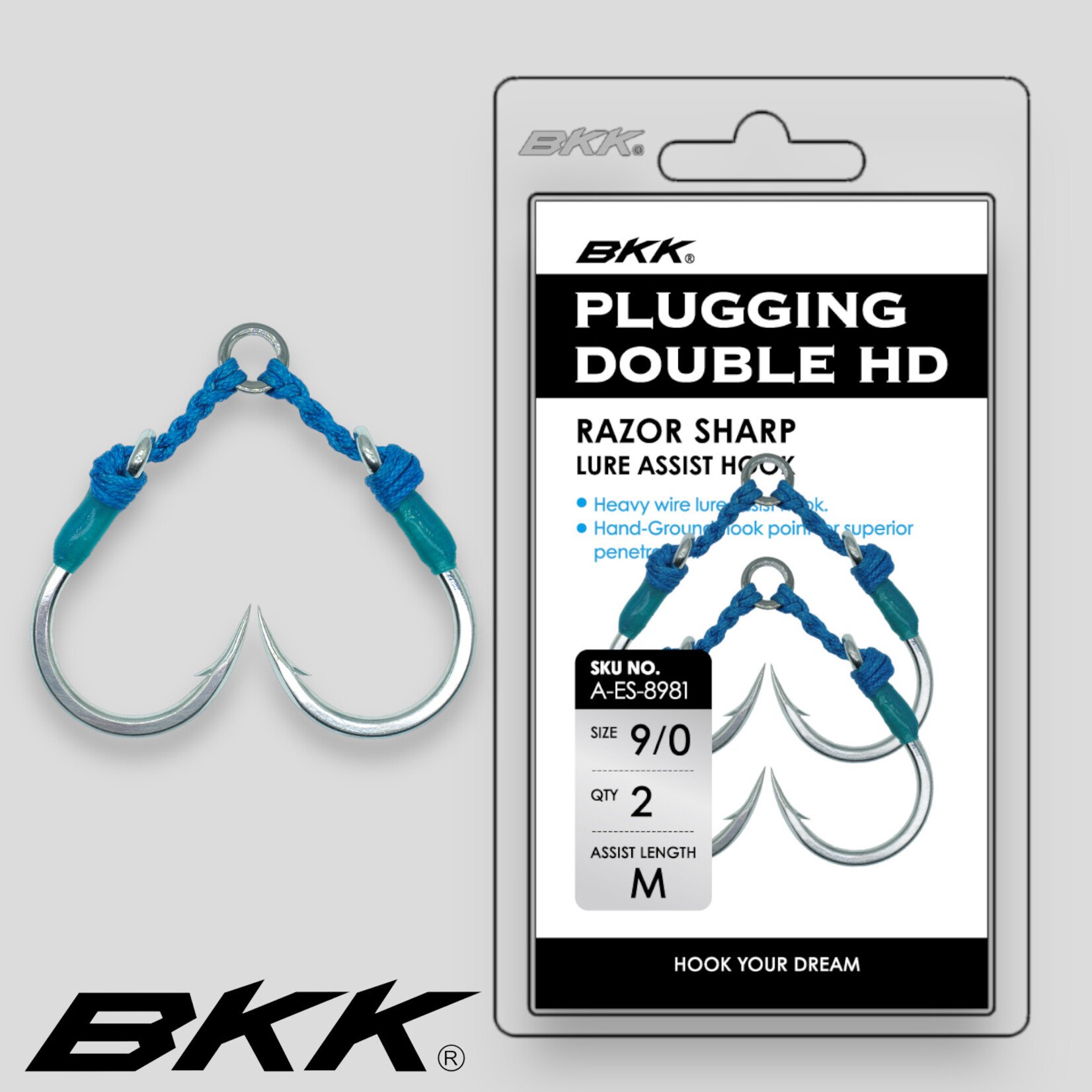 BKK Plugging Double HD Assist Hook - Tyalure Tackle