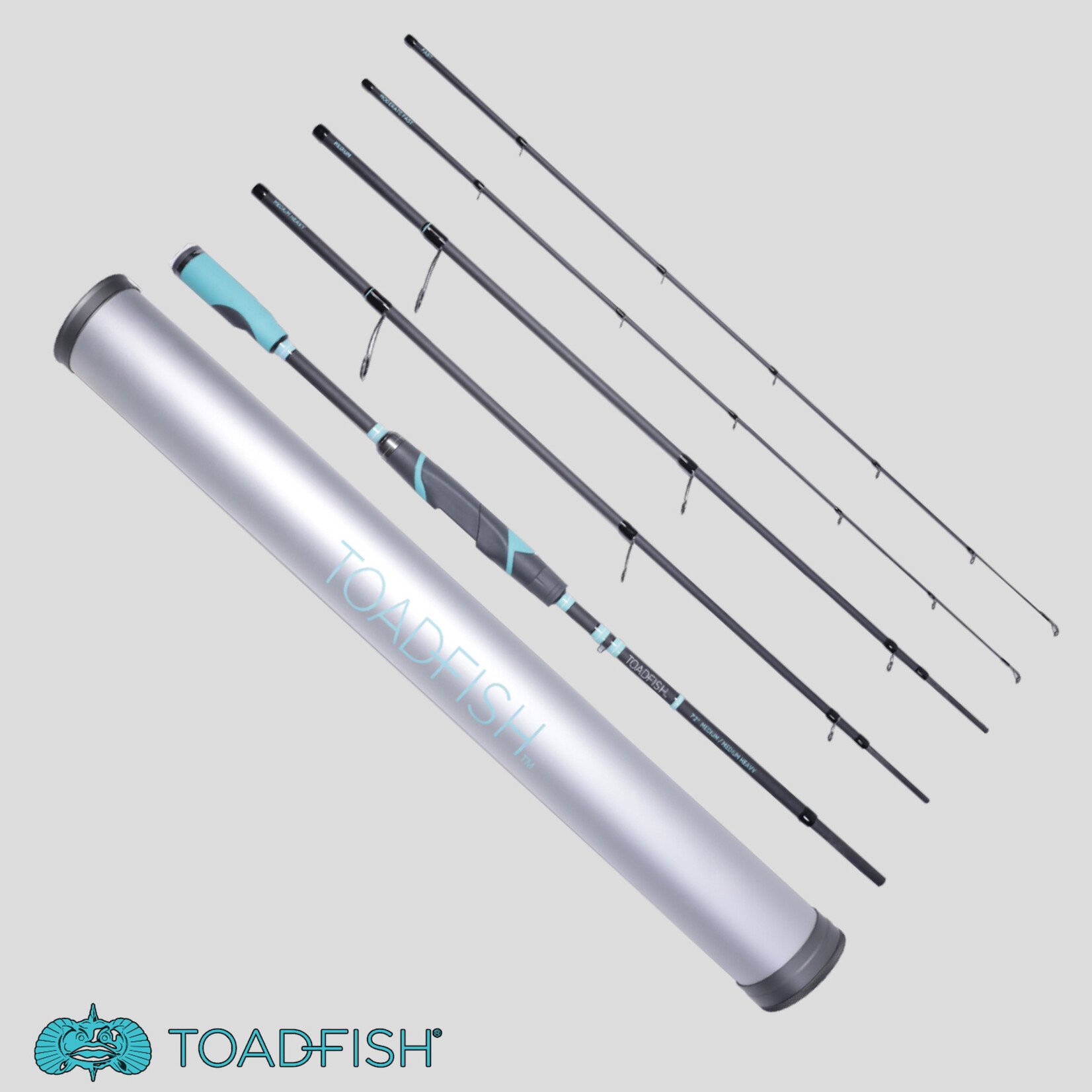 Toadfish Travel Spinning Rods 7'2 Medium & Medium Heavy