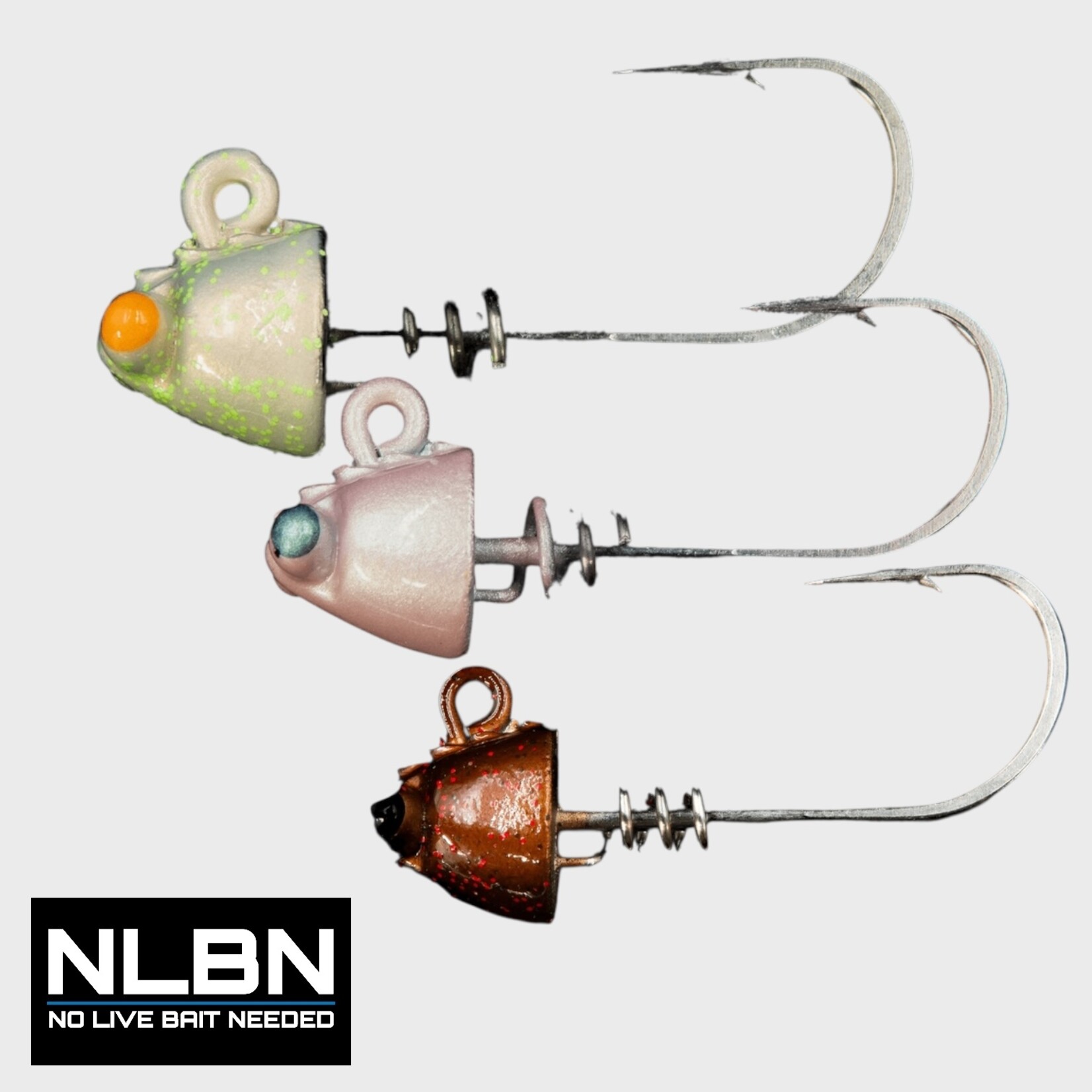 No Live Bait Needed NLBN 4" Shrimp Jig Heads