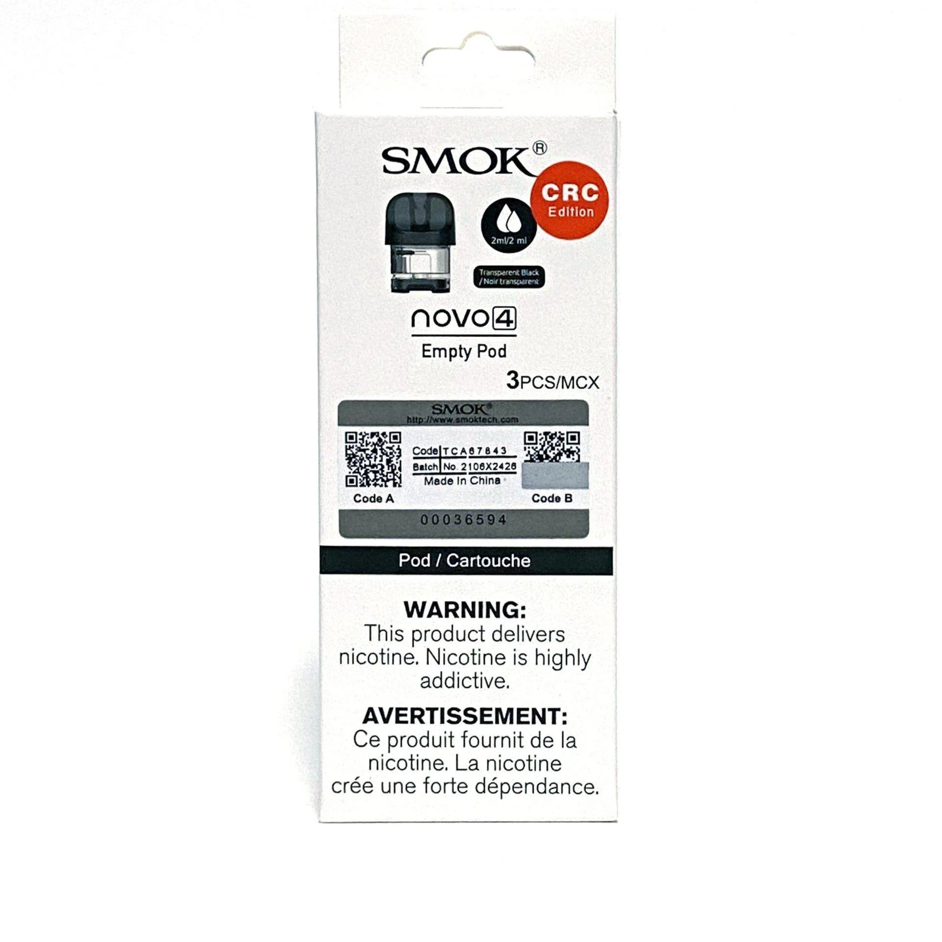 SMOK SMOK NOVO 4 MINI EMPTY REPLACEMENT POD (3 PACK) [CRC]