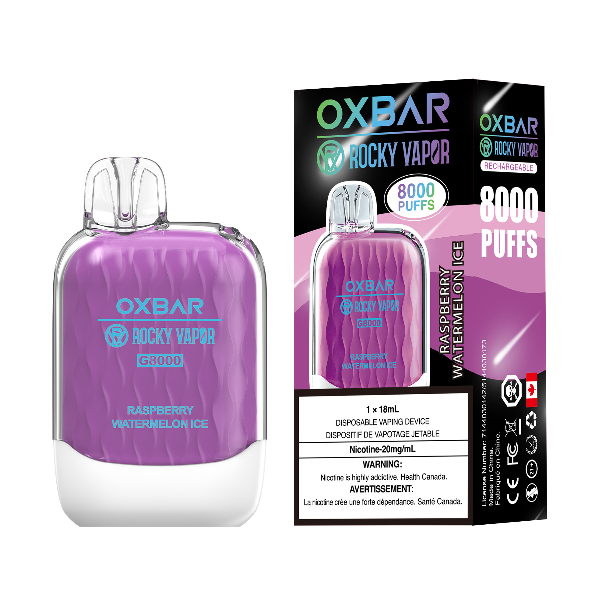 OXBAR OXBAR ROCKY VAPOR G8000 (Excise Tax Included)