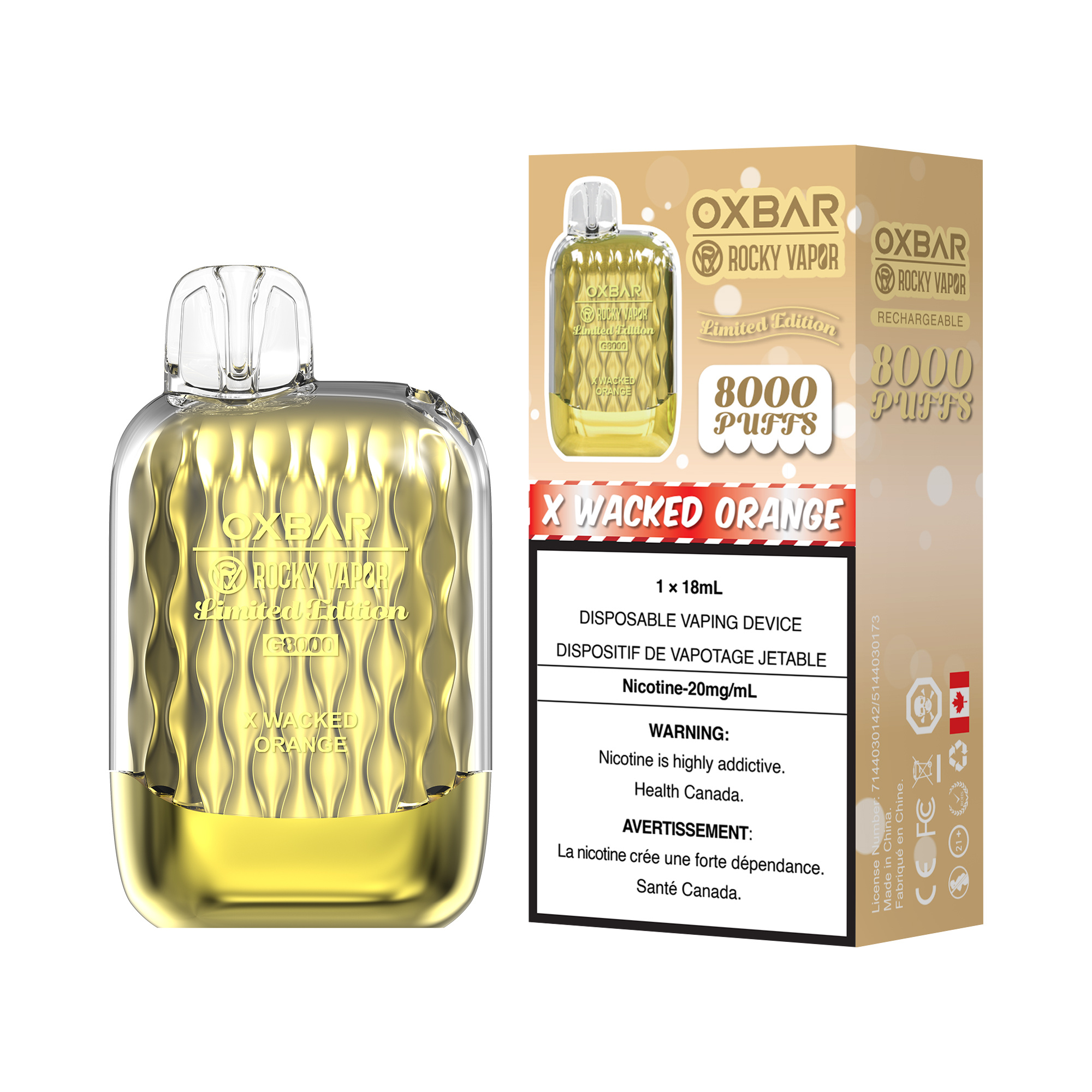 OXBAR OXBAR ROCKY VAPOR G8000 (Excise Tax Included)