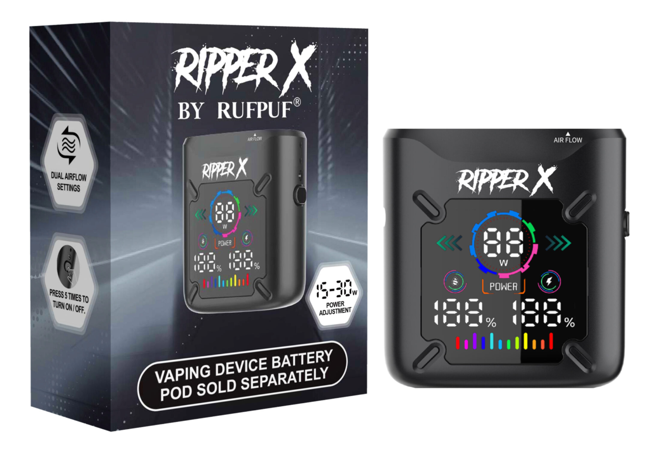 Ripper X Ultra Battery | 1000mAh Type-C Adjustable Wattage Pod Battery ...