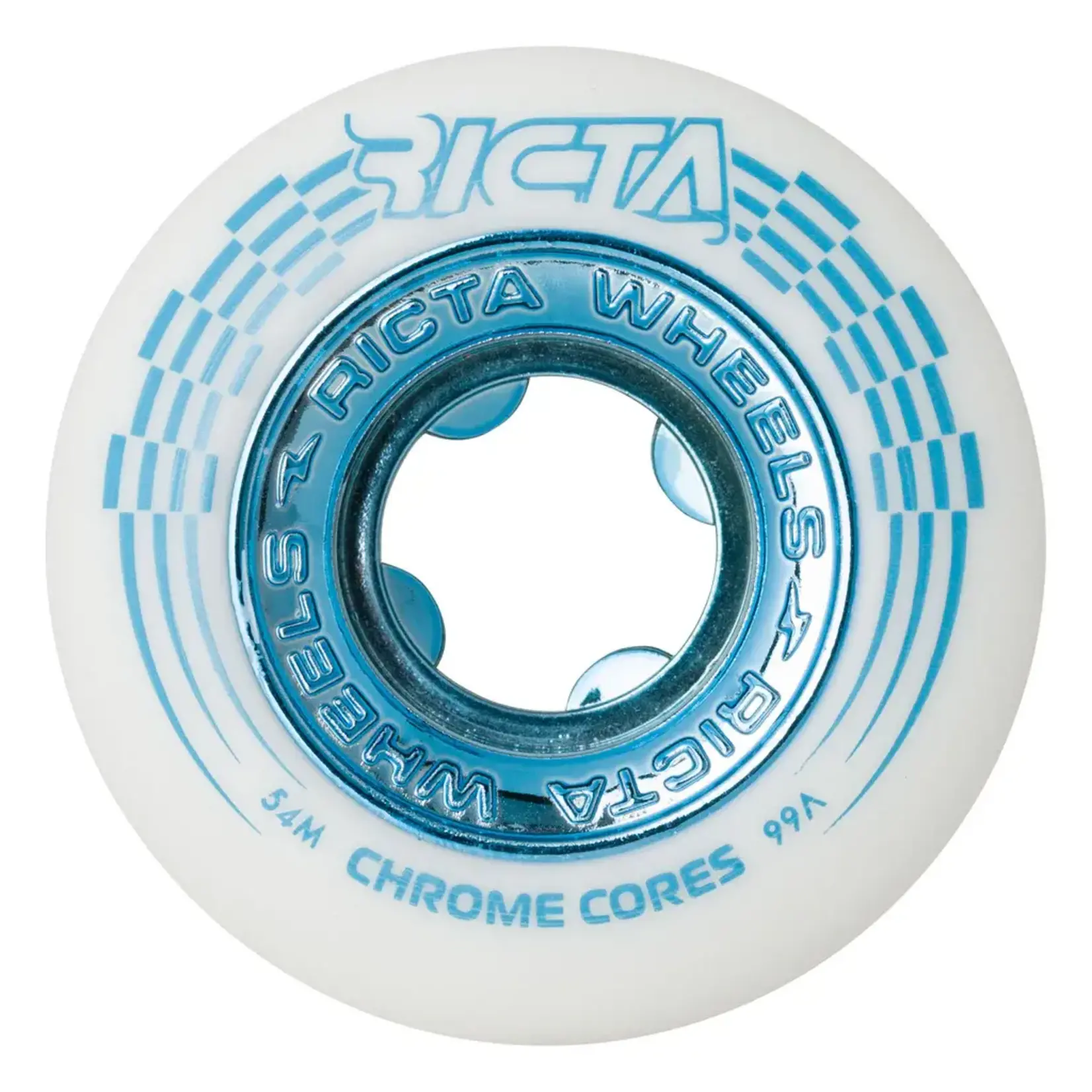 Ricta Wheels - 54mm Chrome Core White Teal 99a