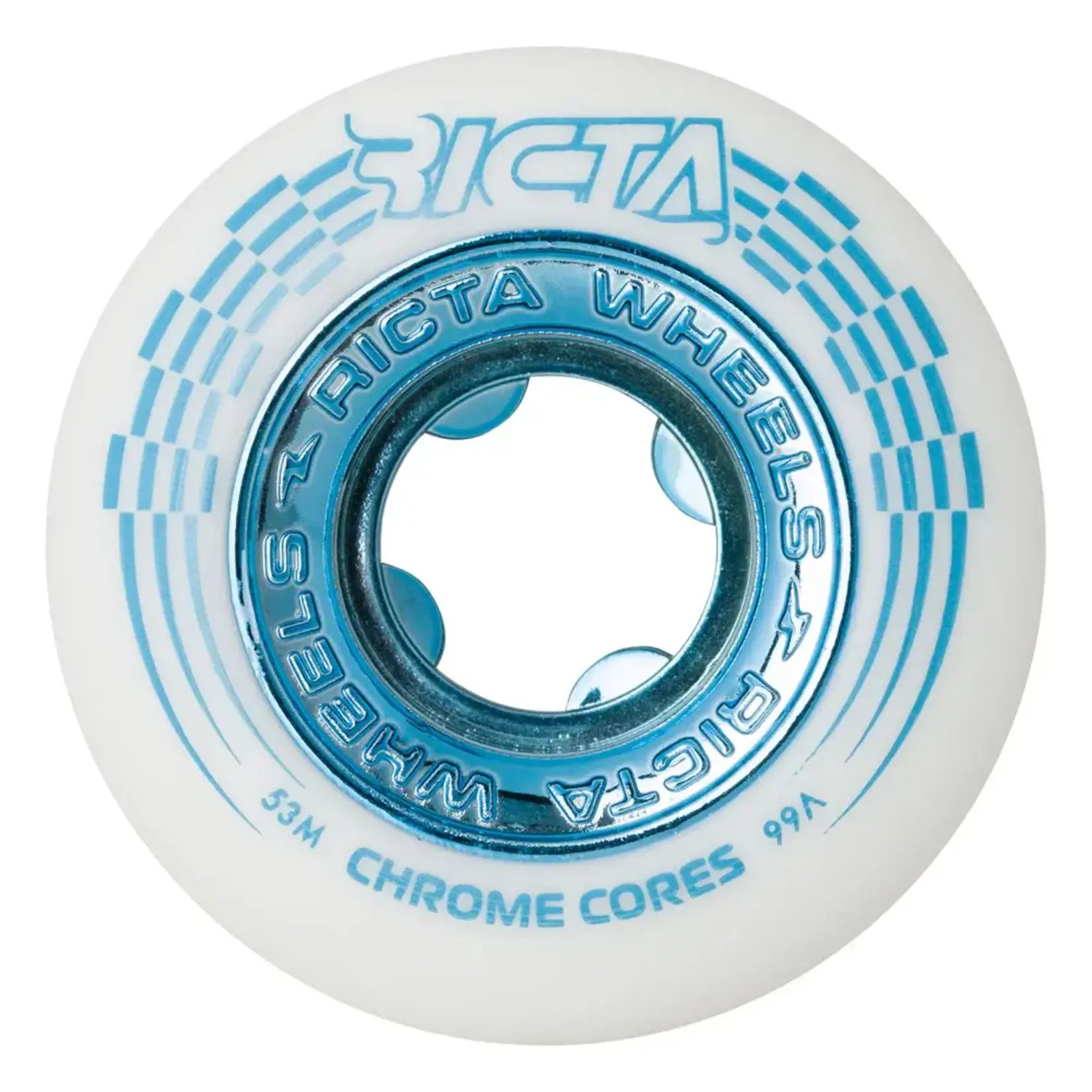 Ricta Wheels - 53mm Chrome Core White Teal 99a