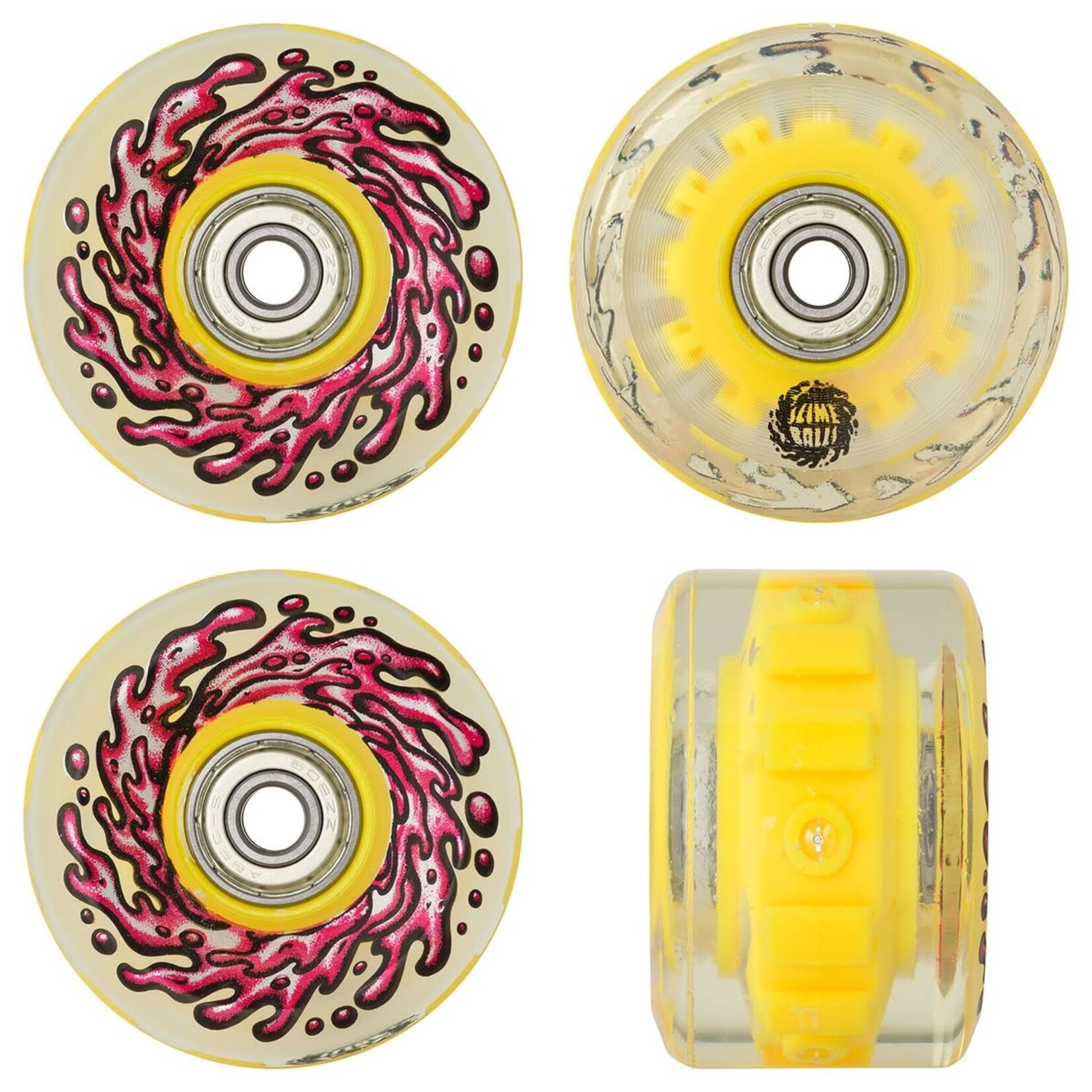 Santa Cruz Slime Balls Wheels Light Ups  W/ Red & Yellow LED 60mm 78a