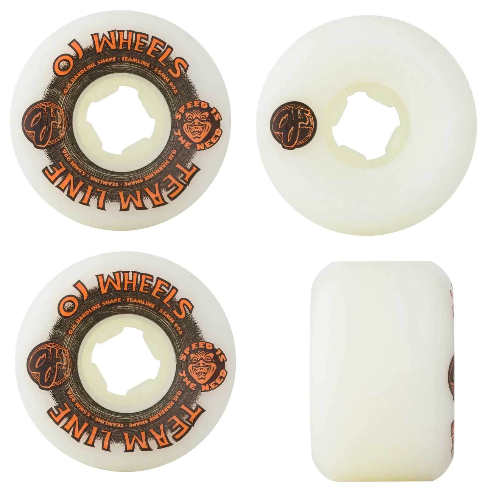 OJ Wheels OJs Wheels Team Line White/Black/Orange 99a 55mm
