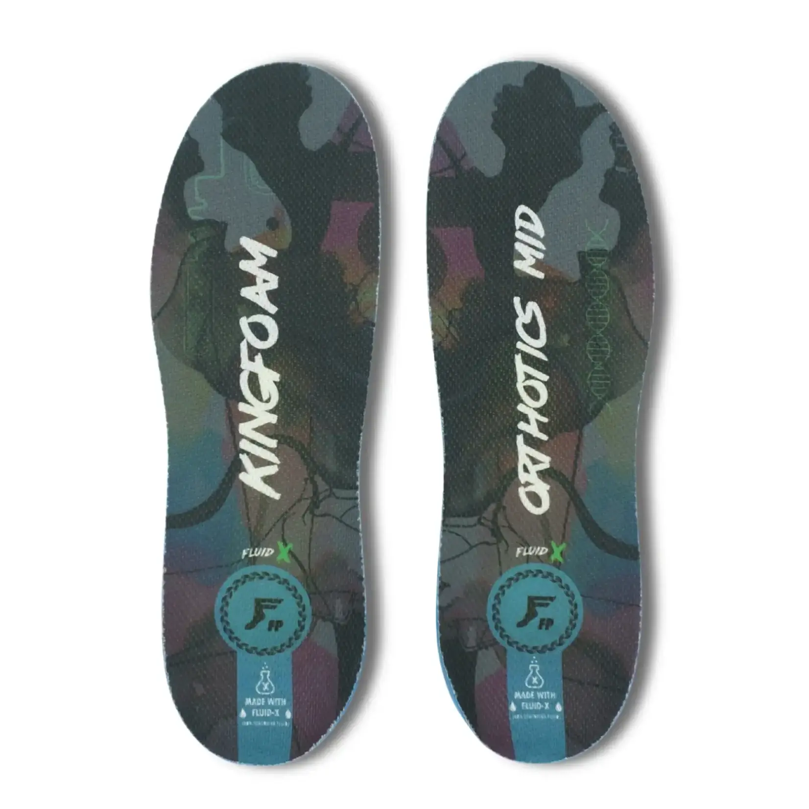 FP Insoles Kingfoam Orthotics FluidX Pro Insoles Black Camo/White 10-10.5