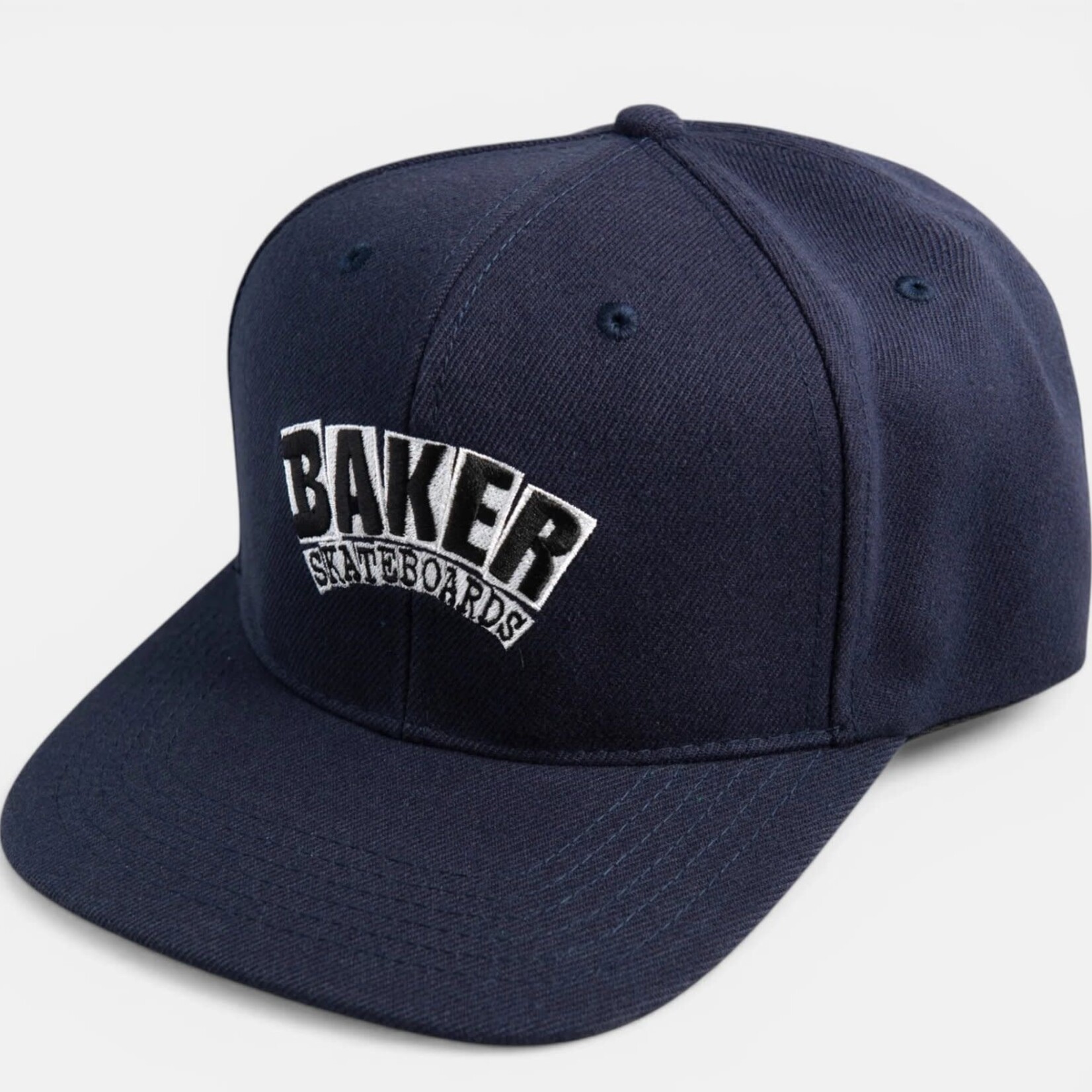 Baker Baker Skateboards Arch Logo Navy Blue Snapback Hat