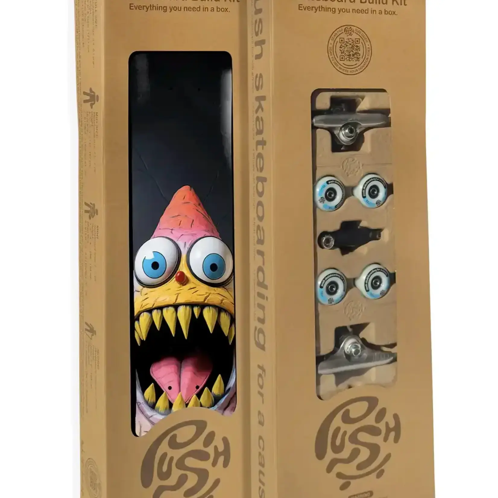 Push Sharky Big Incomplete Skateboard 8"