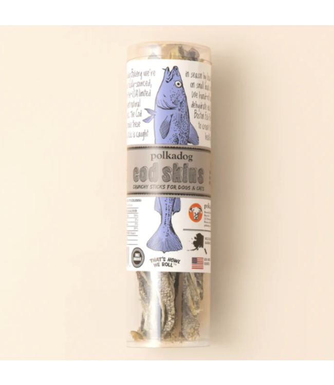 Polka Dog Bakery Polkadog Cod Skins, 2.5oz tube